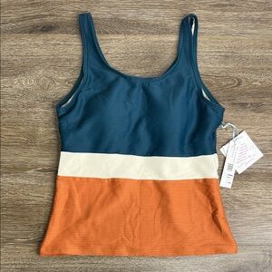 ✨ DM Fashion Swim Ribbed Colorblock Tankini Swim Top – Size Small – NWT ✨